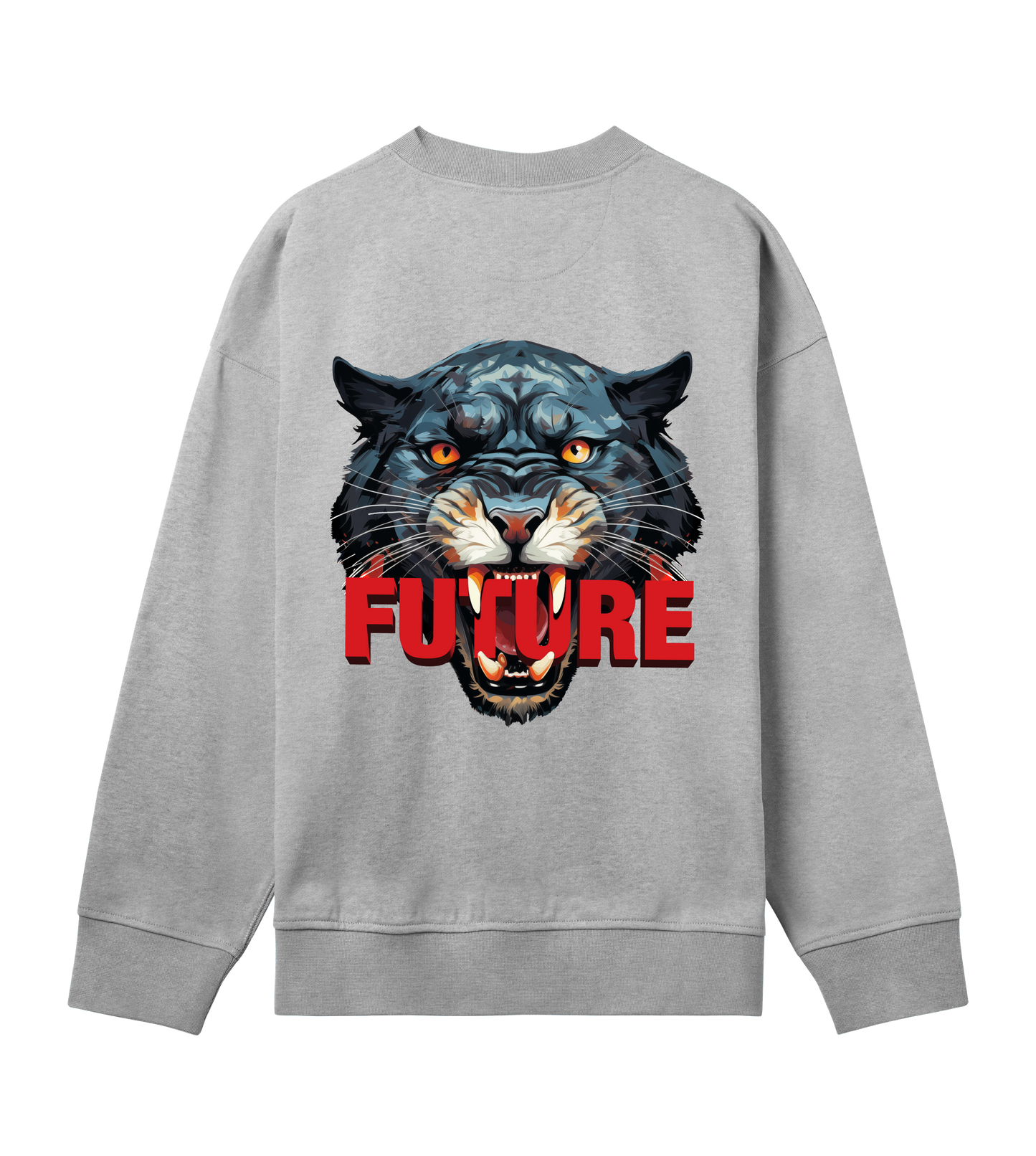 Panther Boxy Sweatshirt - Grey Melange